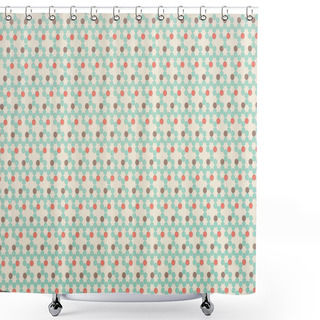 Personality  Red, Brown And Turquoise Dots On Beige Shower Curtains