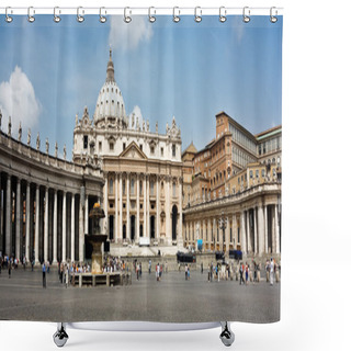 Personality  S.Peters Cathedral In Vatican. View From Square. Shower Curtains