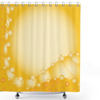 Personality  Monochrome Orangebackground With Stars And Circles Shower Curtains