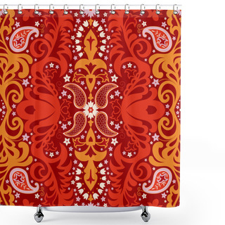 Personality  Red Oriental Ornament Shower Curtains
