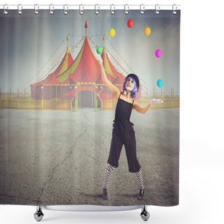 Personality  Jester Clown Juggling Shower Curtains