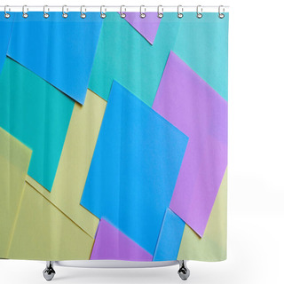 Personality  Top View Of Background With Multicolored Sticky Notes  Shower Curtains