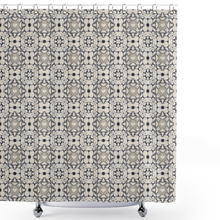 Personality  Seamless Dark Blue & Grey Colonial Damask Wallpaper Pattern Shower Curtains