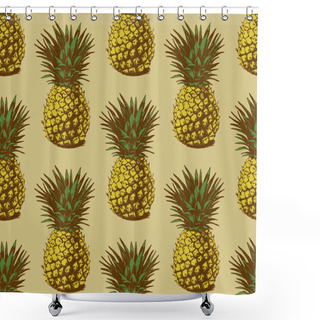 Personality  Hand Drawn Pineapples Shower Curtains