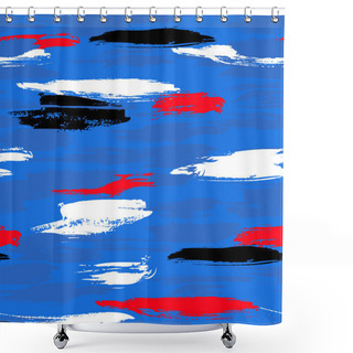 Personality  Pattern With Brushstrokes And Stripes Shower Curtains