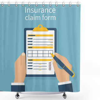 Personality  Insurance Claim Form Shower Curtains