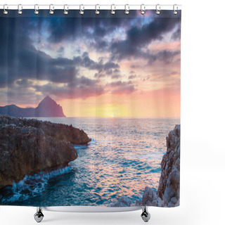 Personality  Nature Reserve Monte Cofano Shower Curtains