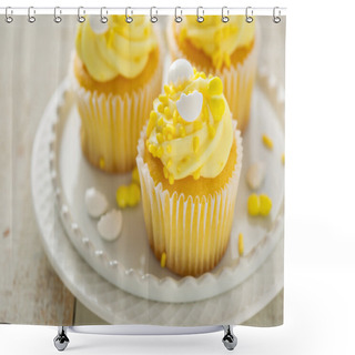 Personality  Lemon Cupcakes For Easter Shower Curtains