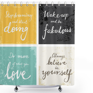Personality  4 Hand Written Inspirational  Words Shower Curtains