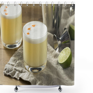 Personality  Homemade Pisco Sour Cocktail With Lime And Bitters Shower Curtains