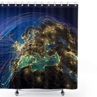 Personality  Main Air Routes In Europe Shower Curtains