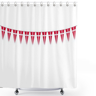 Personality  Garland With Danish Pennants On A White Background Shower Curtains