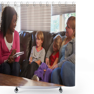 Personality  Social Worker Talking To Mother Shower Curtains
