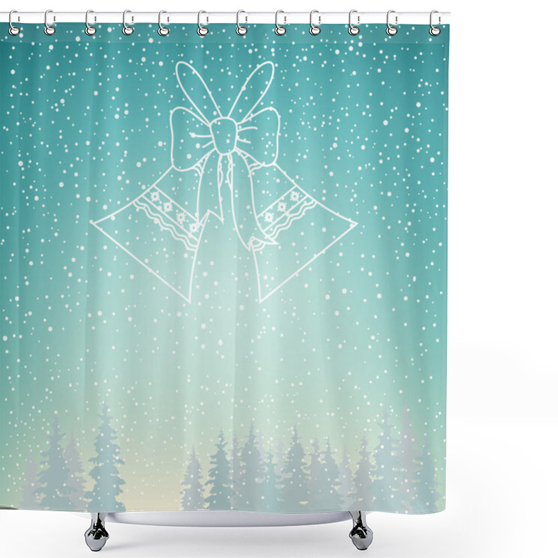 Personality  Snowfall And Holiday Jingle Bells Shower Curtains