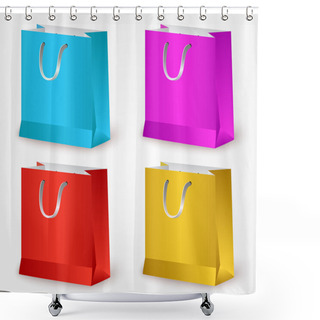 Personality  Vector Colorful Shopping Bags. Shower Curtains