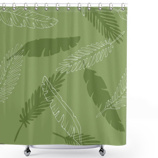 Personality  Seamless Pattern Leaves Of Palm Tree Shower Curtains