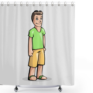 Personality  Vector Illustration Of A Cartoon Man. Shower Curtains