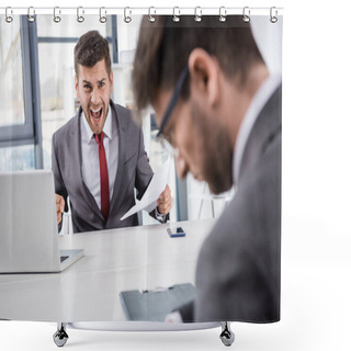 Personality  Boss And Businessman At Meeting Shower Curtains