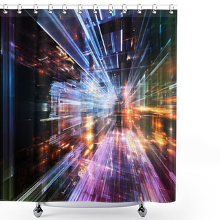 Personality  Lights Of Future City Shower Curtains
