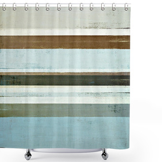 Personality  Teal And Beige Abstract Art Painting Shower Curtains