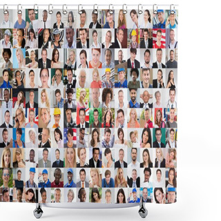 Personality  Professional People In Uniform Collage Set Photo Shower Curtains