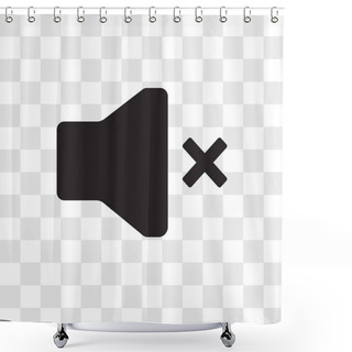 Personality  Mute Vector Icon Isolated On Transparent Background, Mute Logo D Shower Curtains