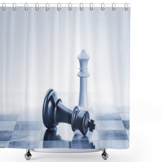 Personality  Fallen Chess King As A Metaphor For Fall From Power Shower Curtains