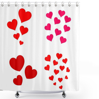 Personality  Beautiful And Cute Group Of Hearts Vector Illustration Shower Curtains