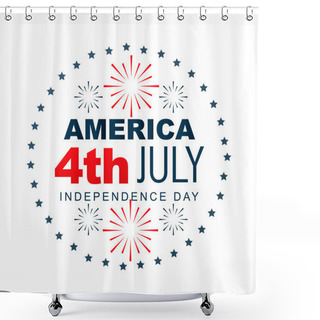 Personality  American Independence Day Label Shower Curtains