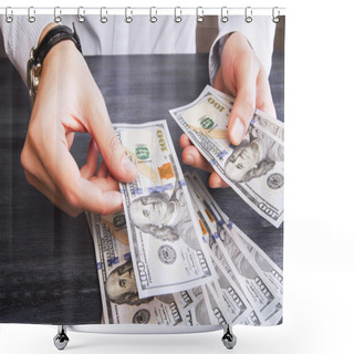 Personality  Counting Dollar Notes Shower Curtains