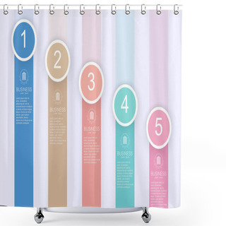 Personality  Business Process Chart Infographics With 5 Step Options. Workflow Graphic Elements. Can Be Used For Info Graphics, Flow Charts, Presentations, Web Sites, Banners, Printed Materials.Vector Illustration Shower Curtains