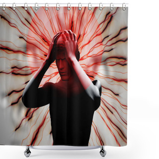 Personality  Digital Body With Headache Shower Curtains