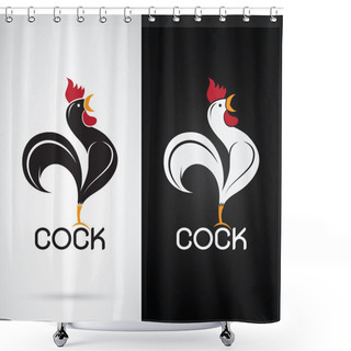 Personality  Vector Image Of A Cock Design On White Background And Black Back Shower Curtains