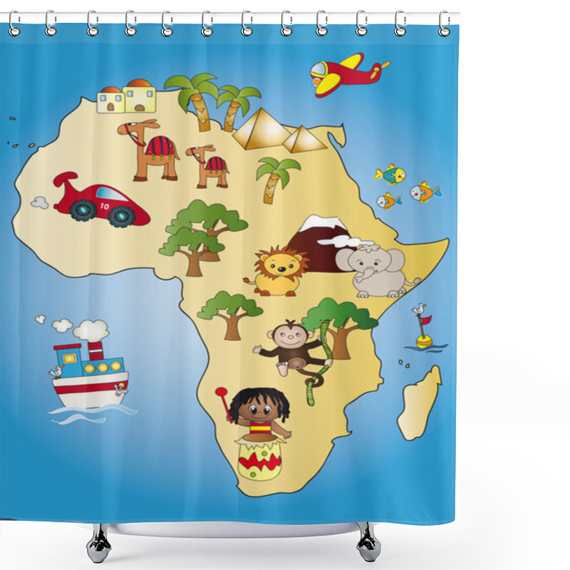 Personality  Africa Map Shower Curtains