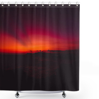 Personality  Beautiful Landscape With Colorful Sky In Sunset Time Shower Curtains