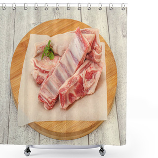 Personality  Raw Lamb Ribs Served Rosemary For Cooking Shower Curtains