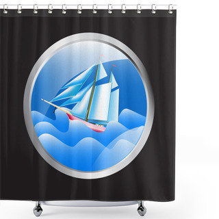 Personality  Porthole Overlooking The Sea And Cruise Sea Ship Shower Curtains