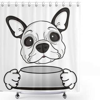 Personality  Dog With An Empty Bowl Shower Curtains