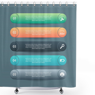 Personality  Steps Process Arrows, Vector Illustration  Shower Curtains
