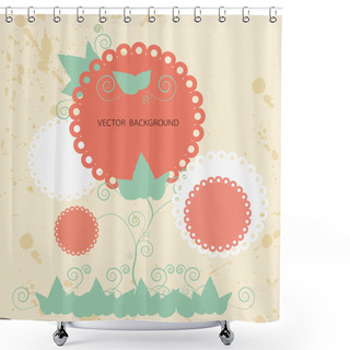 Personality  Floral Background Lace Label Shower Curtains