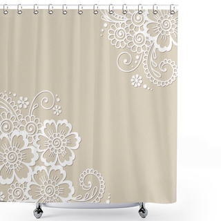 Personality  Flower Vector Ornament Corner Shower Curtains