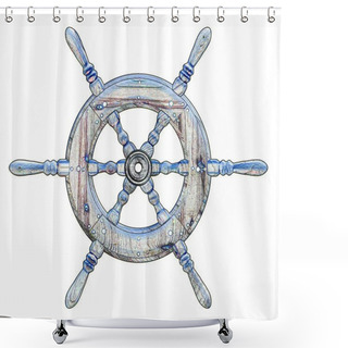Personality  Ships Wheel Shower Curtains
