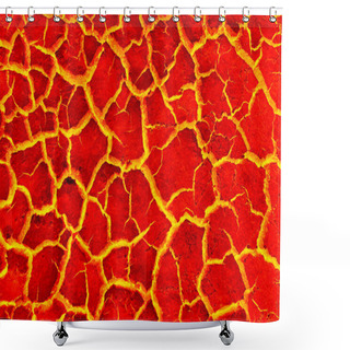 Personality  Heat Red Cracked Ground Texture After Eruption Volcano Shower Curtains