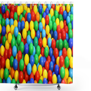 Personality  Colored Plastic Ball In The Game Pool Shower Curtains
