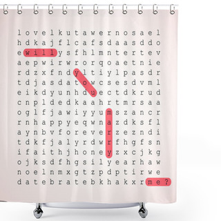 Personality  Wedding Card - Word Search Puzzle Shower Curtains