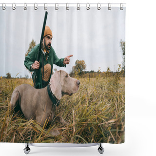 Personality  Man Hunting Down Animal  Shower Curtains