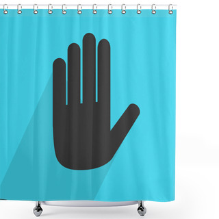 Personality  Hand Stop Icon Shower Curtains