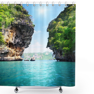 Personality  Rocks And Sea In Krabi Thailand Shower Curtains