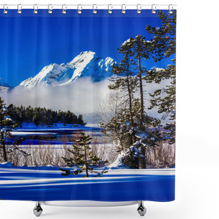 Personality  Winter Day In Grand Teton National Park, Wyoming  Shower Curtains