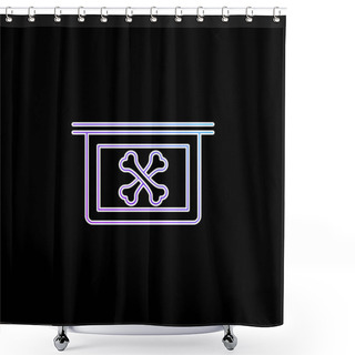 Personality  Bones X Ray Vision Blue Gradient Vector Icon Shower Curtains